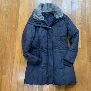 Steve by Searle down winter long jacket with fur collar